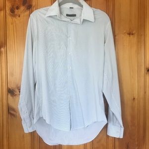 DKNY Men's Cream pinstripe button-up M